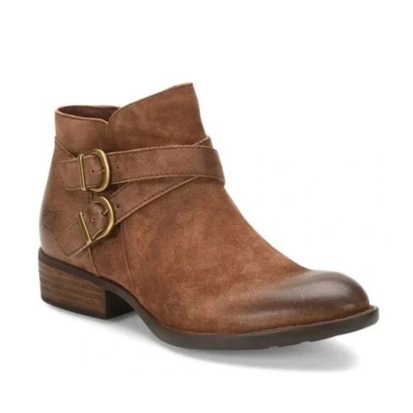 Born Ozark Suede Ankle Boots | Brown Buckle Strap | Size 7M | F71926 | EUC - Picture 1 of 12